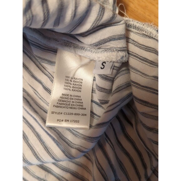 Cloth & Stone Blouse Top Womens Small Striped Rayon Sleeveless Button Up - Picture 8 of 9
